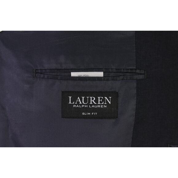 Lauren Ralph Lauren Mens Slim Fit Solid Gray 2-Btn Wool Blazer Jacket 42R - Picture 8 of 9